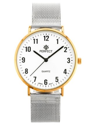 ZEGAREK DAMSKI PERFECT B7304 antyalergiczny (zp852f) silver/r.gold