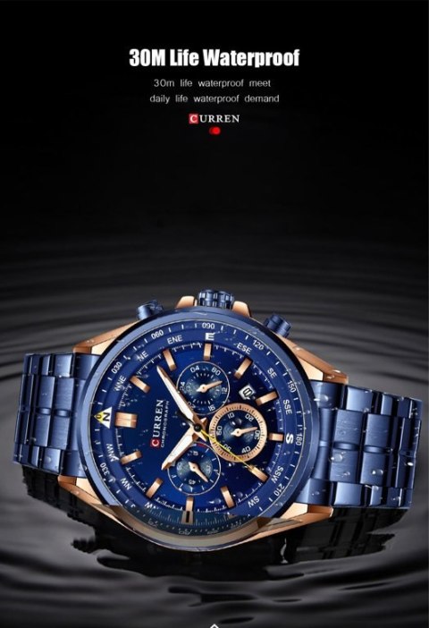 ZEGAREK MĘSKI CURREN 8399 (zc016d -CHRONOGRAF +BOX ZEGAREK MĘSKI CURREN 8399 (zc016d -CHRONOGRAF +BOX