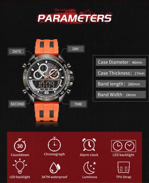 ZEGAREK MĘSKI NAVIFORCE NF9188T - (zn121c) + BOX ZEGAREK MĘSKI NAVIFORCE NF9188T - (zn121c) + BOX