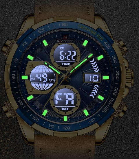 ZEGAREK MĘSKI NAVIFORCE NF9197L G/BE/Y.BN + BOX ZEGAREK MĘSKI NAVIFORCE NF9197L G/BE/Y.BN + BOX
