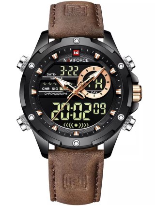 ZEGAREK MĘSKI NAVIFORCE NF9208 B/B/D.BN - CHRONOGRAF + BOX
