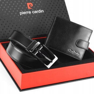 Zestaw prezentowy 9: DWUSTRONNY PASEK + PORTFEL PIERRE CARDIN
