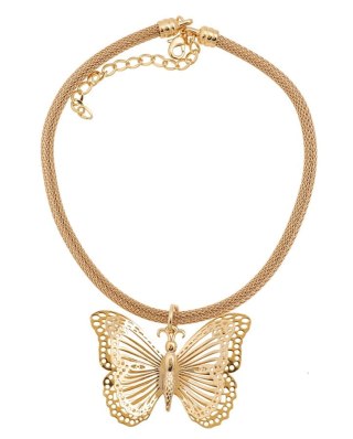 Choker na grubym łańcuszku i motyl (C21/WIO/42AU)