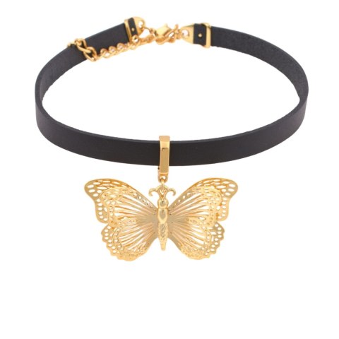 Choker skórzany z motylem (C21/JES/89AU) Choker skórzany z motylem (C21/JES/89AU)