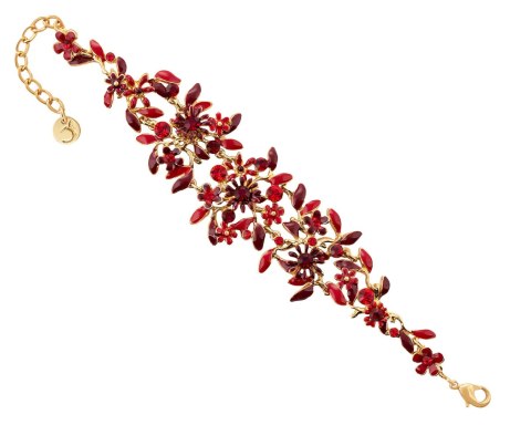 Bransoletka czerwone kwiatuszki z kryształkami z kolekcji Blossom (B8157AU/CZ) Bransoletka czerwone kwiatuszki z kryształkami z kolekcji Blossom (B8157AU/CZ)