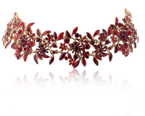 Choker czerwone kwiatuszki z kryształkami z kolekcji Blossom (C8157AU/1/CZ) Choker czerwone kwiatuszki z kryształkami z kolekcji Blossom (C8157AU/1/CZ)