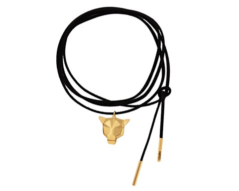 Czarny choker z głową tygrysa, wiązany z przodu (C24/WIO/35AU) Czarny choker z głową tygrysa, wiązany z przodu (C24/WIO/35AU)