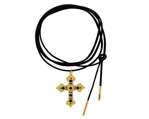 Czarny choker z krzyżem, wiązany z przodu (C24/WIO/36AU) Czarny choker z krzyżem, wiązany z przodu (C24/WIO/36AU)