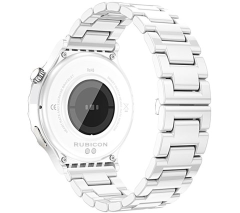 Smartwatch Damski Rubicon RNCE92-1 Srebrny-Ceramiczna Bransoleta + Biały Silikonowy Pasek Smartwatch Damski Rubicon RNCE92-1 Srebrny-Ceramiczna Bransoleta + Biały Silikonowy Pasek