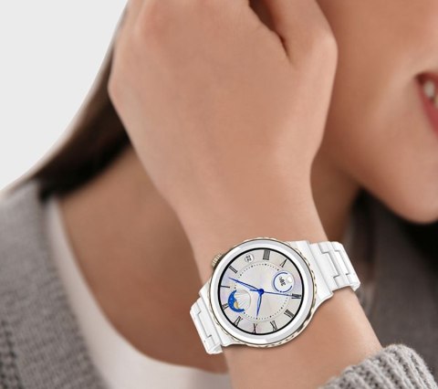 Smartwatch Damski Rubicon RNCE92-1 Srebrny-Ceramiczna Bransoleta + Biały Silikonowy Pasek Smartwatch Damski Rubicon RNCE92-1 Srebrny-Ceramiczna Bransoleta + Biały Silikonowy Pasek