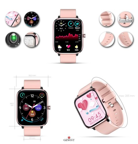 Smartwatch Giewont Dynamic SmartCall GW230-1 - Rose Gold/Powder Pink Smartwatch Giewont Dynamic SmartCall GW230-1 - Rose Gold/Powder Pink