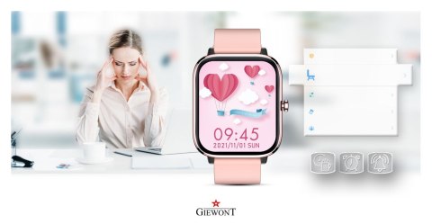 Smartwatch Giewont Dynamic SmartCall GW230-1 - Rose Gold/Powder Pink Smartwatch Giewont Dynamic SmartCall GW230-1 - Rose Gold/Powder Pink