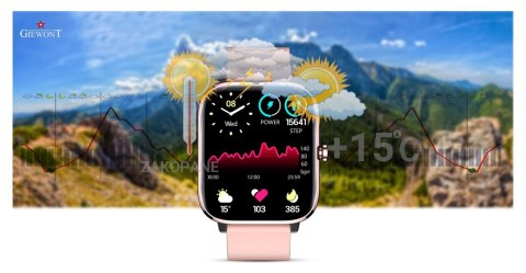 Smartwatch Giewont Dynamic SmartCall GW230-1 - Rose Gold/Powder Pink Smartwatch Giewont Dynamic SmartCall GW230-1 - Rose Gold/Powder Pink