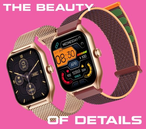 Smartwatch Rubicon RNCF03-1 Czarny+ Niebiesko-Pomarańczowy Pasek Parciany Smartwatch Rubicon RNCF03-1 Czarny+ Niebiesko-Pomarańczowy Pasek Parciany