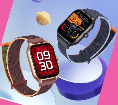 Smartwatch Rubicon RNCF03-1 Czarny+ Niebiesko-Pomarańczowy Pasek Parciany Smartwatch Rubicon RNCF03-1 Czarny+ Niebiesko-Pomarańczowy Pasek Parciany