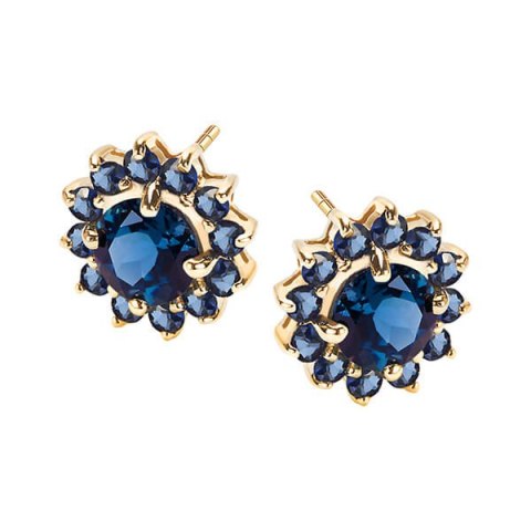 Złote kolczyki KZD5821 - Topaz London Blue Złote kolczyki KZD5821 - Topaz London Blue