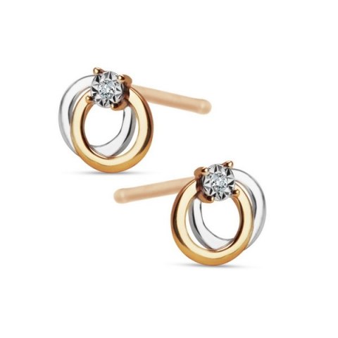 Złote kolczyki KZD6200 - Diament Złote kolczyki KZD6200 - Diament