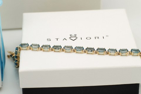 Złota bransoleta BZX5282 - Topaz błękitny Złota bransoleta BZX5282 - Topaz błękitny