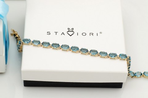 Złota bransoleta BZX5282 - Topaz błękitny Złota bransoleta BZX5282 - Topaz błękitny