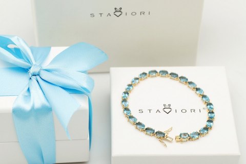 Złota bransoleta BZX5282 - Topaz błękitny Złota bransoleta BZX5282 - Topaz błękitny