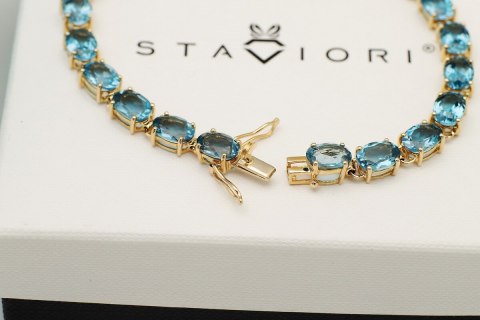 Złota bransoleta BZX5282 - Topaz błękitny Złota bransoleta BZX5282 - Topaz błękitny