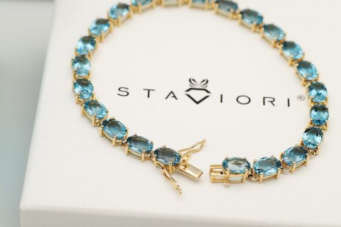 Złota bransoleta BZX5282 - Topaz błękitny Złota bransoleta BZX5282 - Topaz błękitny