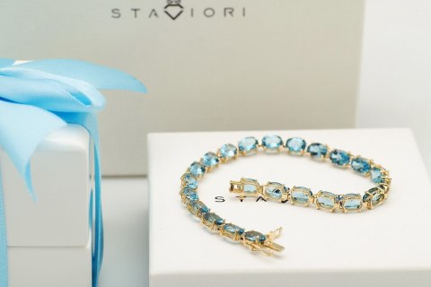 Złota bransoleta BZX5282 - Topaz błękitny Złota bransoleta BZX5282 - Topaz błękitny