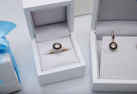 Złote kolczyki KZC5377 - Topaz biały Złote kolczyki KZC5377 - Topaz biały