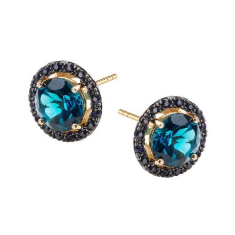Złote kolczyki KZD6010 - Topaz London Blue Złote kolczyki KZD6010 - Topaz London Blue