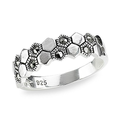 Srebrny pierścionek PDM5528 - Markazyty Srebrny pierścionek PDM5528 - Markazyty